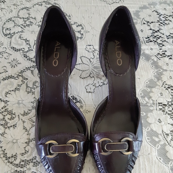 Aldo Brown Pointy Toe Heeled Shoes Size 6 - Picture 3 of 8
